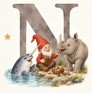 Nisse, narhval og næsehorn spiser nødder og nutella i Liva